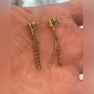 14 K Gold Plated Deadstock Vintage Dangle Earrings